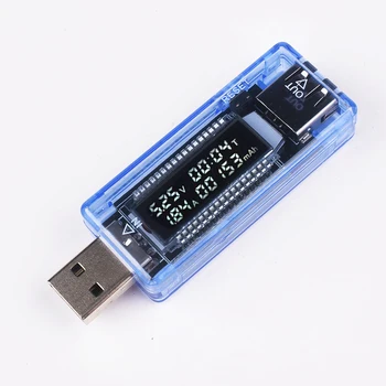USB Voltmeter Ammeter Dabartinis Įtampos Testeris, Skaitmeninis LCD Ekranas Maitinimo Baterijos Talpos Matavimo Testeris USB krovimo Indikatorius