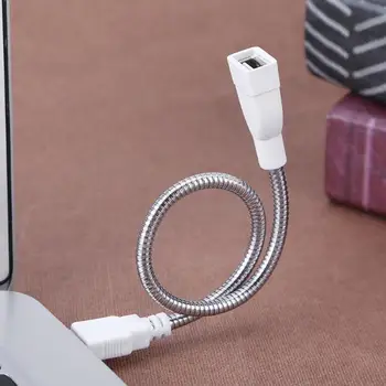 USB Vyrų ir Moterų Pratęsimo LED Šviesos Adapterio Kabelį Metalo Lankstus Vamzdelis USB prailginimo laido viela liniją, skirtą kompiuterį
