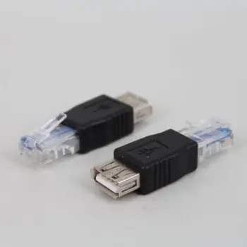 USB į RJ45 Tinklo Kabelio Adapteris RJ45 USB Vyrų ir Moterų Adapteris Ethernet Maršrutizatorius kištukinis Adapteris, Priedai Lan Tinklo Sąsaja
