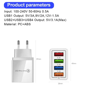 USB Įkroviklis 3.1 ES/JAV, Greitas Įkroviklis Greitai Įkrauti 4.0 3.0 