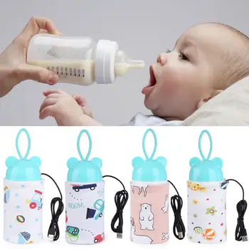 USB Įkrovimo Kūdikių Buteliukas Šildomos Padengti Naujagimiui Buteliuko Maitinti Izoliuoti Maišelį Nešiojamų Kūdikių Pieno Šėrimo Šilčiau Slaugos