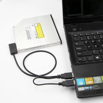 USB2.0 SATA 6+7 13Pin Slimline Slim Kabelis Su Išorės USB2.0 Maitinimo Laptopo CD-ROM, DVD-ROM KEISTA, Adapteris Keitiklis