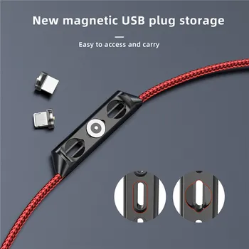 USLION 3 1. Magnetinio Kabelio Kištukai Atveju, Micro USB C Tipo Nešiojamų Saugojimo Dėžutė Magnetas Plug Atveju Jungtis Galvos Patarimai Bakas