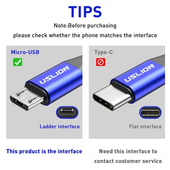 USLION 3A Micro USB Kabelis spartusis įkrovimas USB Duomenų Kabelį, Laidą 