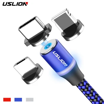 USLION Magnetinio Kabelis, LED Micro USB C Tipo Kabelio 