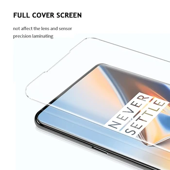 UV skystą Klijai Grūdintas Stiklas OnePlus 7 Pro OnePlus 7T Pro Screen Protector Visiškai Padengti OnePlus 7T 7 Pro Stiklo