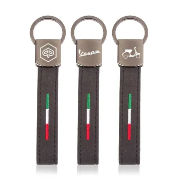 UŽ Alcantara Pasagos italijos vėliava Automobilių key chain odos paketų prižiūrėtojų raktinę už Vespa Piaggio Primavera 150 SPRINT 150 GTS 300 ie LXV 125