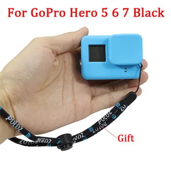 Už GoPro Priedai Veiksmo Kamera Atveju Apsauginiai Silikono Atveju Oda + Objektyvo Dangtelis Dangtelis Go Pro Hero 5 6 7 Black Hero Kamera