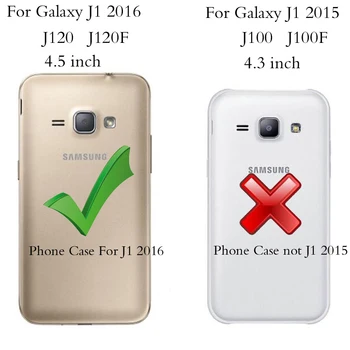 Už Hoesje Samsung Galaxy j1 2016 Atveju Flip Cover Odinis Telefono Atvejais Samsung J1 2016 Padengti Atveju 