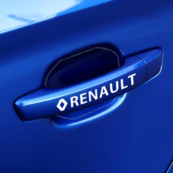 Už Renault koleos duster megane 2 clio Emblema Automobilių stilius 4Pcs Automobilių Durų Rankena Lipdukai Valytuvų pvc apdailos, atsparus vandeniui