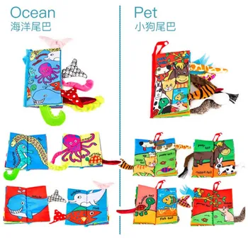 Vaikai 3D Gyvūnų Uodegos Medžiaga Knyga 2019 naujagimį, Dėlionės, Žaislų Vystymosi Švietimo Knygas Geriausia Dovana Naujagimiui