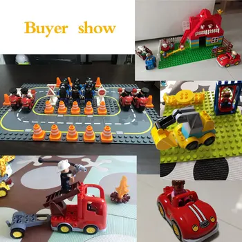 Vaikai Gaisrininkas gaisro gesinimo Sunkvežimis Blokai Žaislai Vaikams Suderinama su Duploed Švietimo Žaislas Kalėdų dovana