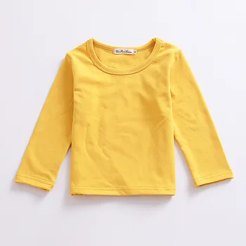 Vaikai Mergina T-shirts Mielas Pavasario Cotton Candy Spalvos Marškinėliai Long Rankovėmis Kūdikiui Merginos Viršūnes Rudenį Vaikai Tees Bamblys Vaikas Drabužiai