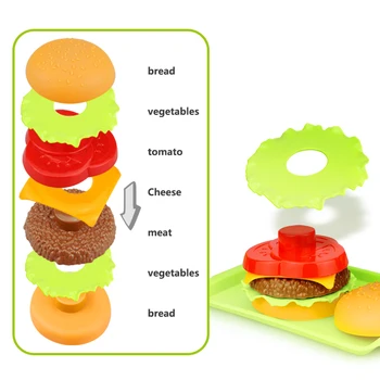 Vaikai Modeliavimas Maisto Hamburger Hotdog Virtuvės Žaislų Rinkinys Apsimesti Žaisti Miniatiūriniai Užkandžiai Mėsainiai Švietimo Žaislai Girl Vaikas