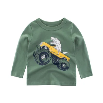 Vaikams Drabužius T marškinėliai Spausdinti Mergaitės Berniukai Medvilnės Vaikų Dinozaurų shirt Baby Bamblys Viršūnes Animacinių filmų Full ilgomis Rankovėmis Drabužius