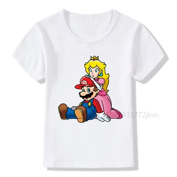 Vaikiški Drabužiai Marškinėliai Princess Peach Puikus marškinėliai Berniukams ir Mergaitėms Bamblys Marškinėliai Tee