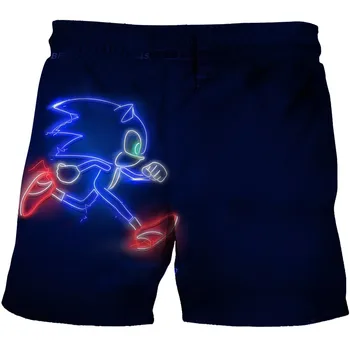 Vaikų Berniukų,, Sonic the Hedgehog Šortai 2020 Metų Vasaros 3D spausdinimo Dizainą Vaikams Laisvalaikio Megzti Šortai Berniukams, 3-14Years Drabužiai