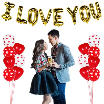 Valentino diena, Vestuvių dekoravimas Širdies formos balionai Romantiškas aš Tave Myliu balionų girliandą Širdies kamuolys Meilužio dovana Nuotakos šalis