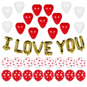 Valentino diena, Vestuvių dekoravimas Širdies formos balionai Romantiškas aš Tave Myliu balionų girliandą Širdies kamuolys Meilužio dovana Nuotakos šalis