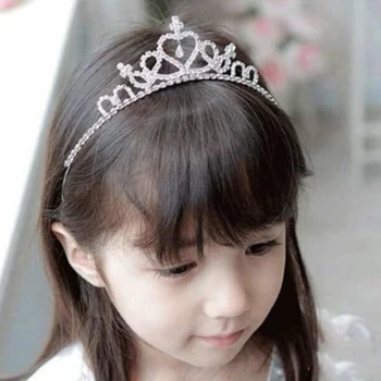 Valentino Dieną Kristalų Tiara Hairband Vaikas Mergina Nuotakos Prom Princesė Karūna Šalies Accessiories Prom Princesė Karūna Lankelis