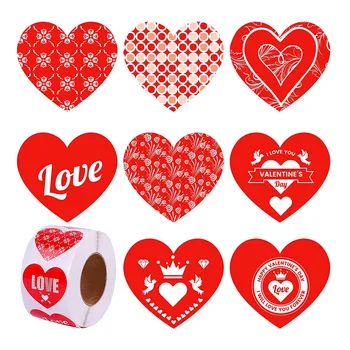 Valentino Dieną Lipdukai 500pcs Linksmų Kalėdų Lipdukai Dekoratyviniai su Gimtadieniu Lipdukai Vyniojimo Dovanų Dėžutėje Meilė Širdies Etiketės