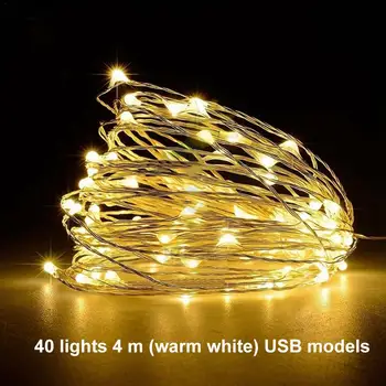 Vario Viela, LED String Žibintai Atostogų Apšvietimo Pasakų Girliandą Kalėdų Eglutė Vestuves Apdailos USB Jungtis Šaliai Dekoro