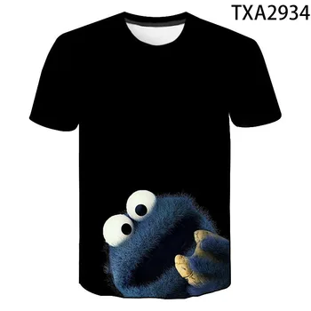 Vasaros Cookie Monster Šalies 3D marškinėliai Vyrams, Moterims, Vaikams Laisvalaikio Mada Streetwear Berniukas Mergaitė Vaikai Atspausdintas T-shirt Kietas Viršūnes Tee