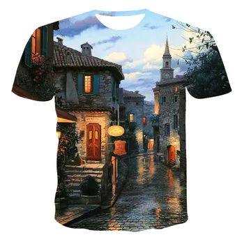 Vasaros Laisvalaikio 2020 M. Naujas Stiliaus 3D Atspausdintas Trumpas Rankoves Vyrų T-shirt Mados Viršų Streetwear T shirts
