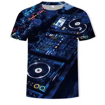 Vasaros mados O-apykaklės vyriški T-shirt DJ scene diskoteka 3D atspausdintas atsitiktinis marškinėliai vyriški Azijos dydis S-6XL t-marškinėliai vyrams