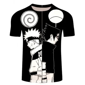 Vasarą Karšto Pardavimo Moterų Ir Vyrų T-Shirt 3d Spausdinimo Animacinių filmų Anime Naruto Uchiha O-Kaklo trumparankoviai Kvėpuojantis Viršų
