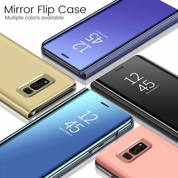 Veidrodis, Flip Case For Samsung Galaxy A10 A20 A20E A30 A40 A50 A30S A50S A60 A70 A80 A90 5G 2019 M10 M20 M30S J4 J6 Plius 2018 Atveju