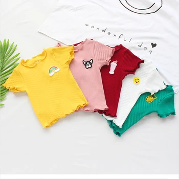 VIDMID Vasaros kūdikių mergaičių trumpas rankovės marškinėliai berniukams, kūdikių medvilnės marškinėliai trumpomis rankovėmis toddles vaikų laisvalaikio viršūnes tees P2050