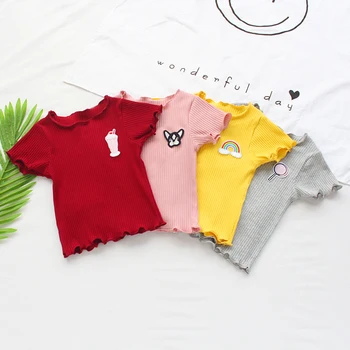 VIDMID Vasaros kūdikių mergaičių trumpas rankovės marškinėliai berniukams, kūdikių medvilnės marškinėliai trumpomis rankovėmis toddles vaikų laisvalaikio viršūnes tees P2050