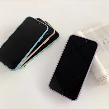 Vientisos spalvos rėmas telefono dėklas skirtas iphone 11 11Pro Max SE X XR XS XS Max 7 8 plius Skaidrus, minkštos silikono TPU atveju rubisafe