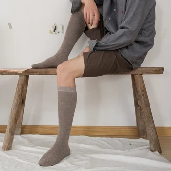 Vientisos Spalvos Šiltas Tirštėti vyriškos Kojinės Didelio Kelio Vilnos Kojinės Vyras Žiemos Ilgos Kojinės Kojų Calcetines meias