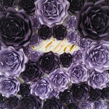 Violetinė Darželio Gėlių Dekoras Sienos Meno Dirbtinis Dideli Popieriaus Rožių Žiedų Fone Namų Apdailos Amatų Gėlių 