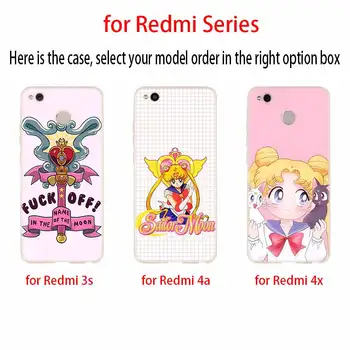 Viršelis minkštas Silikoninis TPU Telefoną Atveju Xiaomi Redmi 8 8a 7, 7a 6a 5a 5plus Pastaba 9 8 7 6 5 Pro 8t, Y2 Y3 Graži Sailor Moon