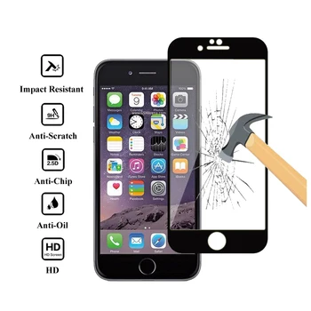 Visiškai Padengti Grūdinto Stiklo iPhone 6 6s 7 8 Plius Screen Protector Apsauginė Stiklo iPhone 7 8 6 6s Plius