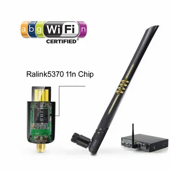 Vmade Ralink RT5370 USB Wi-Fi Dongle Belaidžio LAN tinklo, Išorinė Antena 2dbi 802.11 b/g/n USB WIFI Adapteris, Skirtas Palydovinės TV Imtuvas