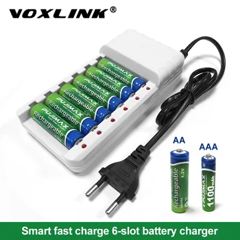 VOXLINK Baterijos Kroviklis protingas 6slots ES kabelis AA/AAA Ni-Cd Įkrovimo Baterijas nuotolinio valdymo pultas mikrofonas kamera