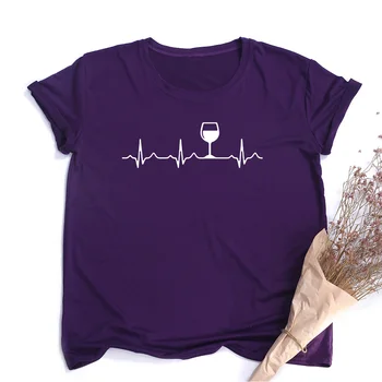 Vyno Plakimas, Print T Shirt Moterims Trumpomis Rankovėmis Apvalios Kaklo 2020 Metų Vasaros Moterų Juokinga Tee Viršūnes Camisas Mujer Grafinis Tees Moterims