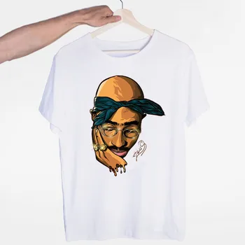 Vyriški Tupac Hip-Hop Grobis Streetwear T-shirt O-Kaklo trumpomis Rankovėmis, Vasaros Atsitiktinis Mados Unisex Vyrų ir Moterų Marškinėlius