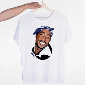 Vyriški Tupac Hip-Hop Grobis Streetwear T-shirt O-Kaklo trumpomis Rankovėmis, Vasaros Atsitiktinis Mados Unisex Vyrų ir Moterų Marškinėlius