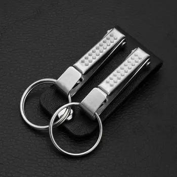 Vyrų Odos Diržas Kilpos Keychain su 2 Nuimamais Įrašus, Raktų Žiedas Diržo Raktų Žiedas Laikiklis Diržo Key Chain bižuterijos