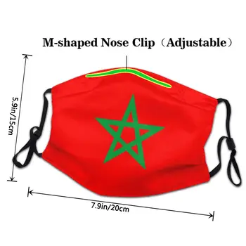 Vėliavos Maroko Daugkartinio Naudojimo Veido Kaukė Anti Migla Apsauga Nuo Dulkių Kaukė, Apsauginis Dangtis Respiratorius Burną, Mufelinė