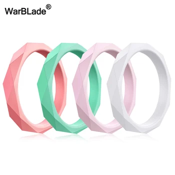 WarBLade 3mm Diamand Silikoniniai Žiedai Hipoalergicznych Lankstus Moterų Vestuvių Gumos Juostos yra Maisto Klasės, FDA Silikono Piršto Žiedai