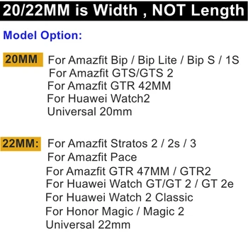 Watchband Diržu, Huawei GT 2 2e GT2e Smart Žiūrėti Juostos Xiaomi Amazfit Pvp S/Stratos 3 2 2s/GTS GTR 2/VTR 47MM 42MM Dirželiai