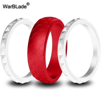 WBL 5.7 mm žvynų Silikoniniai Žiedai yra Maisto Klasės, FDA Silikono Piršto Žiedą, Hipoalergicznych Lankstus Moterų Gumos Juostos Vestuvių