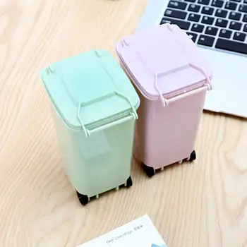 Wheelie Mini Šiukšliadėžės Plastikinės Kibirą Mini Šiukšliadėžės Darbalaukio Sumetami Į Šiukšlių Konteinerį Mažų Žirklės Pieštuku Namų Ūkio, Biuro Reikmenys Kibirai