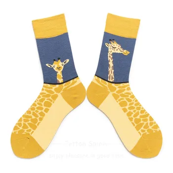 [WPLOIKJD]Kolegija Stiliaus Animaciją Medvilnės Žirafa su Gyvūnų Spausdinti Žakardo Porų Kojinių Asmenybės Tendencija Mielas Juokingas Unisex Kojinės